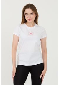 Emporio Armani - EMPORIO ARMANI Biały damski t-shirt Uni Logo Printe, Rozmiar M. Kolor: biały
