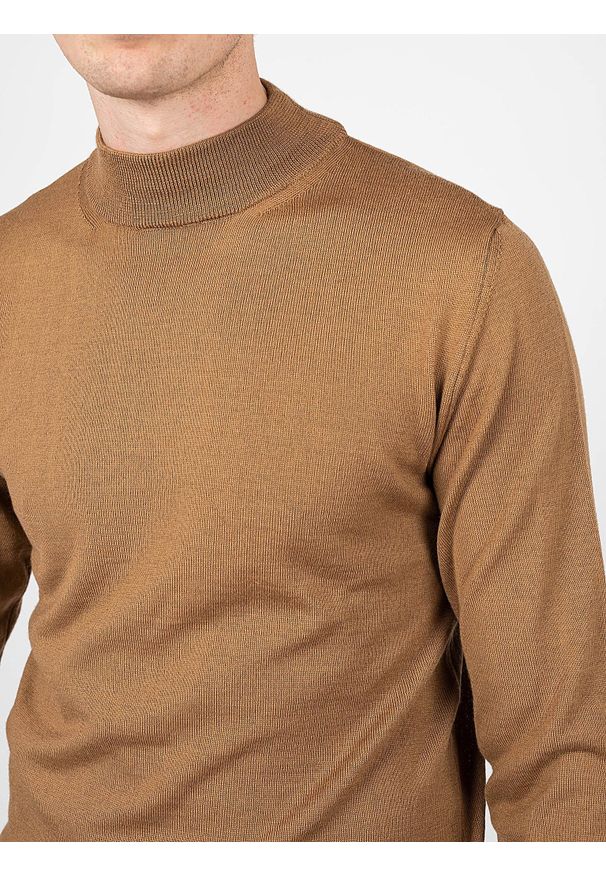 Takeshy Kurosawa Sweter | 83476 | Maglia Lupetto Calato Lana | Mężczyzna | Brązowy. Okazja: na co dzień. Kolor: brązowy. Materiał: wełna, akryl. Styl: casual