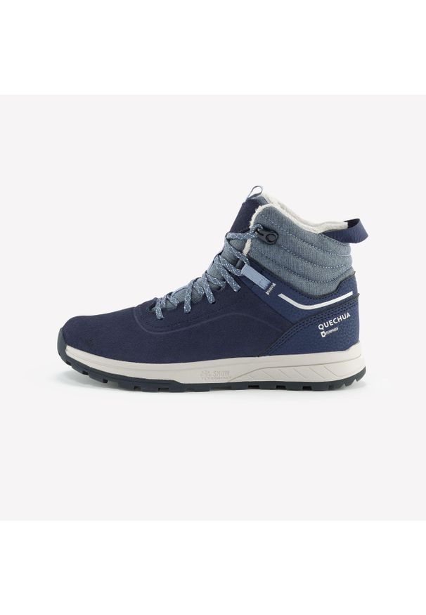 quechua - Buty turystyczne dla dzieci Quechua SH500 Warm wodoodporne. Zapięcie: sznurówki. Kolor: niebieski, szary, wielokolorowy. Szerokość cholewki: normalna. Sezon: zima. Sport: turystyka piesza