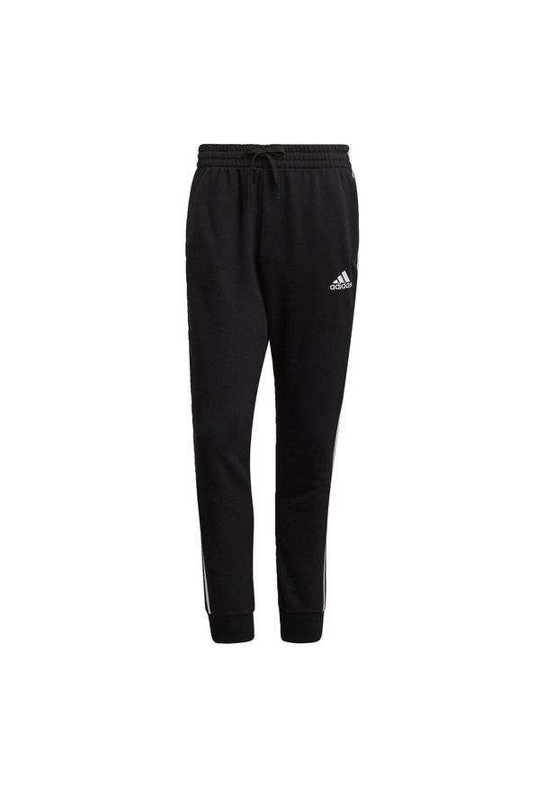 Adidas - Spodnie męskie adidas Essentials Tapered Cuff 3 Stripes. Kolor: biały, czarny, wielokolorowy. Materiał: bawełna, wiskoza, poliester. Sport: joga i pilates