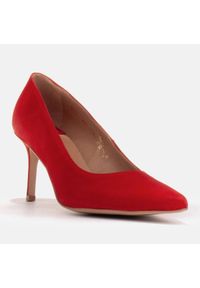 Marco Shoes Eleganckie szpilki zamszowe czerwone. Kolor: czerwony. Materiał: zamsz. Obcas: na szpilce. Styl: elegancki #3