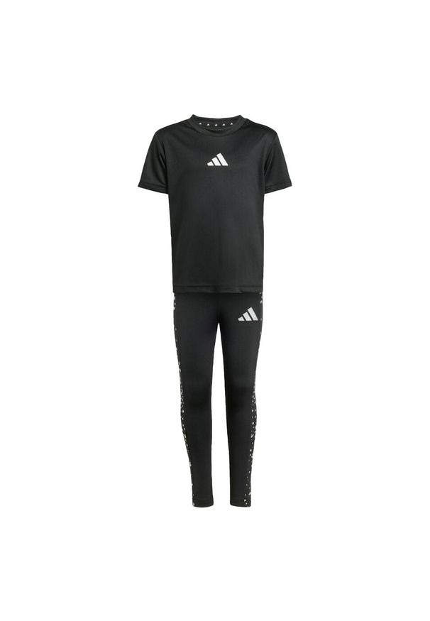 Adidas - Zestaw Train Essentials Glam Print Sport Kids. Kolor: wielokolorowy, czarny, szary. Wzór: nadruk. Styl: sportowy
