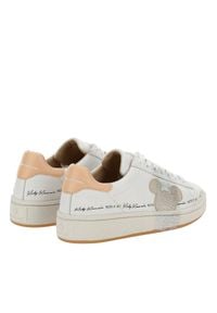 MOA Concept - MOA CONCEPT - Białe sneakersy z brokatowym detalem. Nosek buta: okrągły. Kolor: biały. Materiał: guma. Wzór: napisy, motyw z bajki, nadruk, aplikacja #2