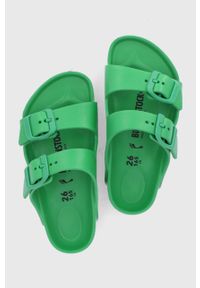 Birkenstock Klapki dziecięce kolor zielony. Kolor: zielony. Materiał: materiał. Wzór: gładki #3