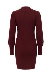 only - ONLY Sukienka dzianinowa Katia 15232502 Bordowy Comfort Fit. Kolor: czerwony. Materiał: syntetyk #4