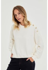 MOODO - Bluza z ozdobnymi guzikami ecru. Materiał: bawełna #1