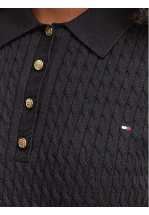 TOMMY HILFIGER - Tommy Hilfiger Sweter WW0WW41474 Czarny Regular Fit. Kolor: czarny. Materiał: bawełna