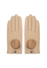 Wittchen - Damskie rękawiczki samochodowe proste białe. Kolor: beżowy, kremowy. Materiał: skóra. Sezon: wiosna, jesień. Styl: rockowy, klasyczny, elegancki