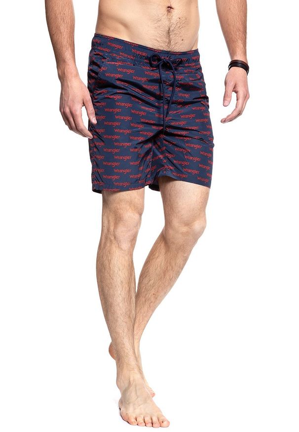 Wrangler - SPODENKI MĘSKIE WRANGLER SWIM SHORT SCARLET RED W4B01V9UU 112129078