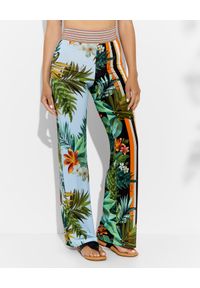 CRISTINAEFFE MILANO - Szerokie spodnie z kwiatowym printem. Kolor: zielony. Długość: długie. Wzór: kwiaty, nadruk. Sezon: lato #1