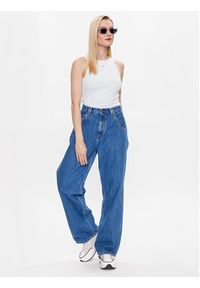 Tommy Jeans Top Essential DW0DW14875 Błękitny Slim Fit. Kolor: niebieski. Materiał: bawełna #3