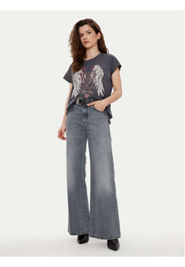 JJXX T-Shirt Wilma 12274694 Szary Boxy Fit. Kolor: szary. Materiał: bawełna