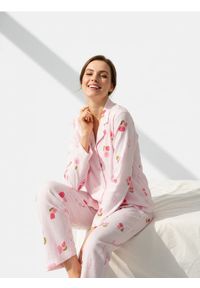 Sinsay - Piżama dwuczęściowa z motywem róż - różowy. Kolor: różowy #1