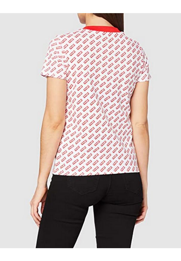 Wrangler - DAMSKI T-SHIRT WRANGLER SS AOP TEE FLAME RED W7ZD-D3-R06 112132197