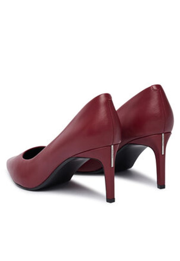 Calvin Klein Szpilki Ess Stiletto 70 HW0HW02607 Bordowy. Kolor: czerwony. Materiał: skóra. Obcas: na szpilce