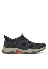Rieker Sneakersy B8350-14 Granatowy. Kolor: niebieski. Materiał: materiał, syntetyk, skóra #1