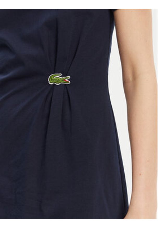 Lacoste Sukienka codzienna EF0583 Granatowy Regular Fit. Okazja: na co dzień. Kolor: niebieski. Materiał: bawełna. Typ sukienki: proste. Styl: casual