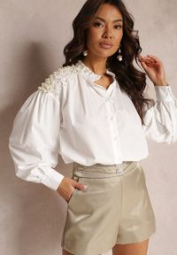 Renee - Biała Koszula Teepey. Typ kołnierza: kołnierzyk stójkowy. Kolor: biały. Styl: elegancki