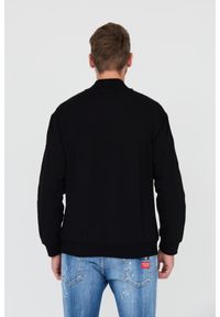 MOSCHINO Czarna męska bluza z lampasami, Rozmiar M. Kolor: czarny