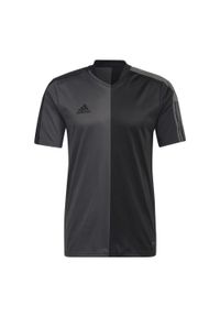 Adidas - Koszulka męska Half&Half Tiro. Kolor: wielokolorowy, czarny, szary. Materiał: jersey