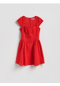 Reserved - Sukienka mini - czerwony. Kolor: czerwony. Materiał: dzianina. Długość: mini