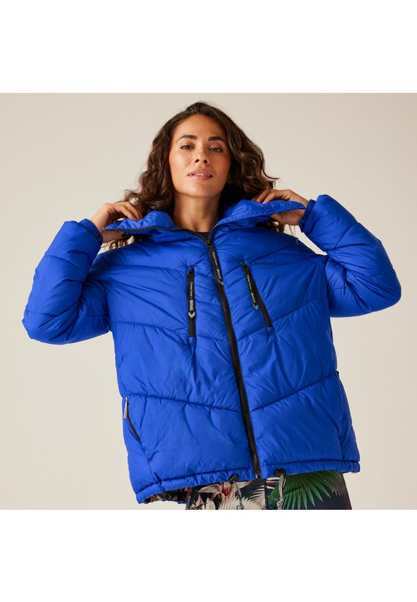 Regatta - Kurtka casualowa damska Christian Lacroix Cavaillon pikowana. Kolor: niebieski. Długość: krótkie. Sport: turystyka piesza