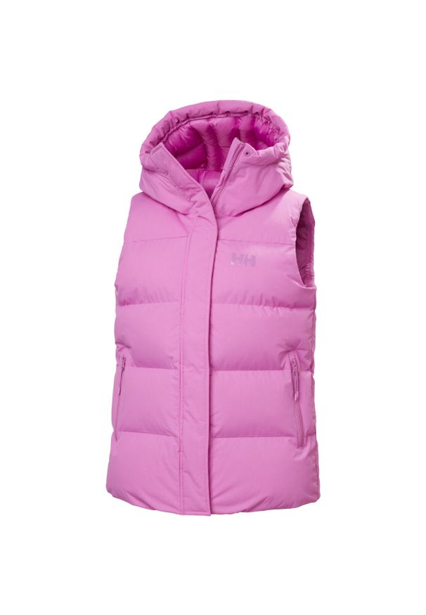 Damska kurtka bez rękawów z kapturem Helly Hansen Adore. Typ kołnierza: kaptur. Kolor: różowy. Materiał: puch. Długość rękawa: bez rękawów