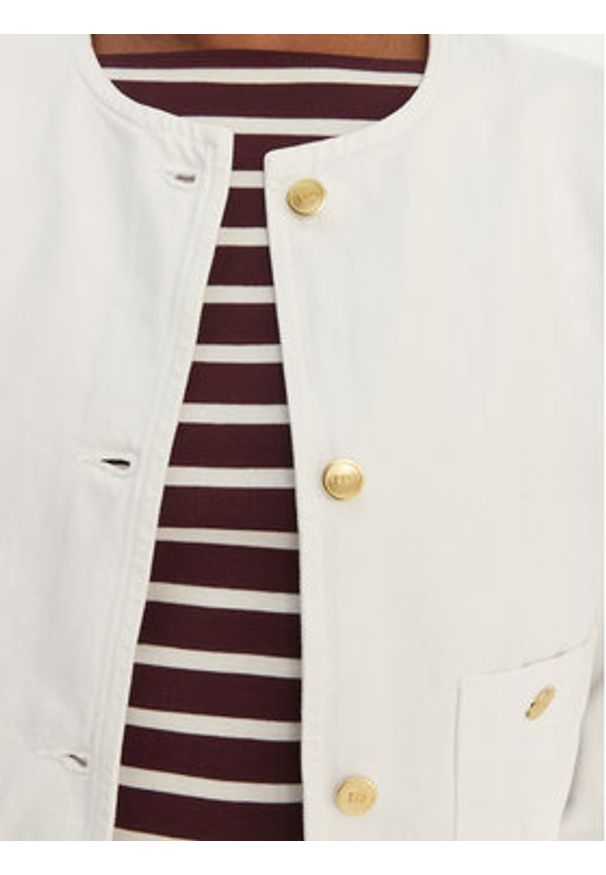 TOMMY HILFIGER - Tommy Hilfiger Kurtka jeansowa Lady WW0WW48591 Biały Regular Fit. Kolor: biały. Materiał: bawełna