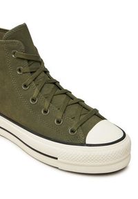 Converse Trampki Chuck Taylor All Star Lift Platform Hi A11144C Zielony. Kolor: zielony. Materiał: zamsz, skóra. Obcas: na platformie