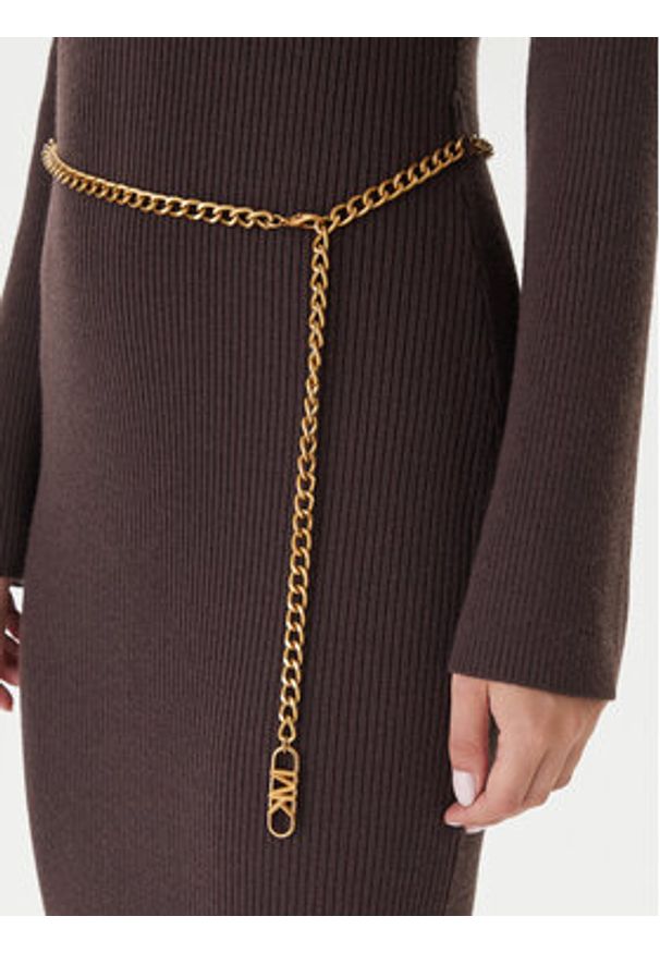 MICHAEL Michael Kors Sukienka dzianinowa MF5835G4VR Brązowy Slim Fit. Kolor: brązowy. Materiał: wełna
