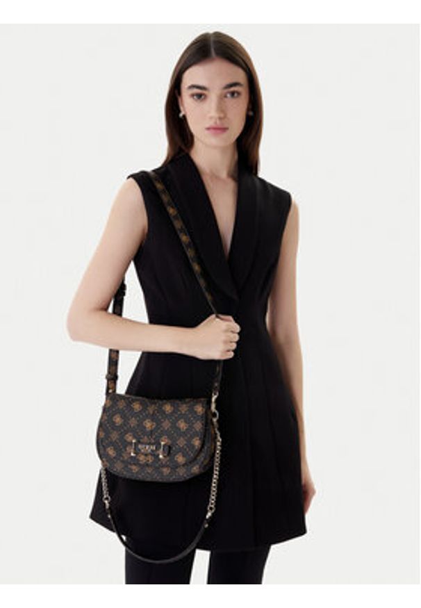 Guess Torebka Carrie Logo HWGP98 98200 Brązowy. Kolor: brązowy. Materiał: skórzane