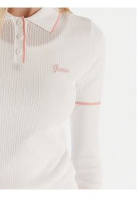 Guess Polo V5GP00Z3D60 Biały Slim Fit. Typ kołnierza: polo. Kolor: biały. Materiał: wiskoza #2