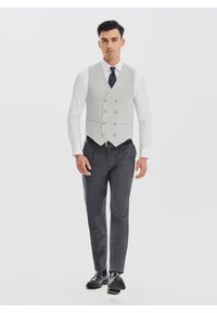 Pako Lorente - PAKO LORENTE - Dwurzędowa kamizelka męska w drobną kratę. Materiał: poliester, elastan, poliamid, dzianina, wiskoza. Styl: młodzieżowy, elegancki #2