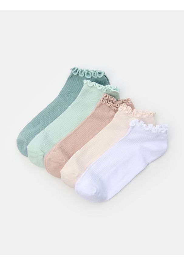 Sinsay - Skarpetki z ozdobną falbanką 5 pack - wielobarwny