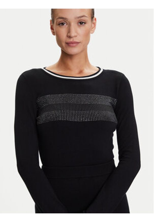 Liu Jo Sport Sweter TF5209 MS49I Czarny Regular Fit. Kolor: czarny. Materiał: wiskoza. Styl: sportowy