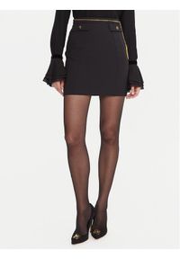 Elisabetta Franchi Spódnica mini GO-148-57E2-V380 Czarny Regular Fit. Kolor: czarny. Materiał: syntetyk