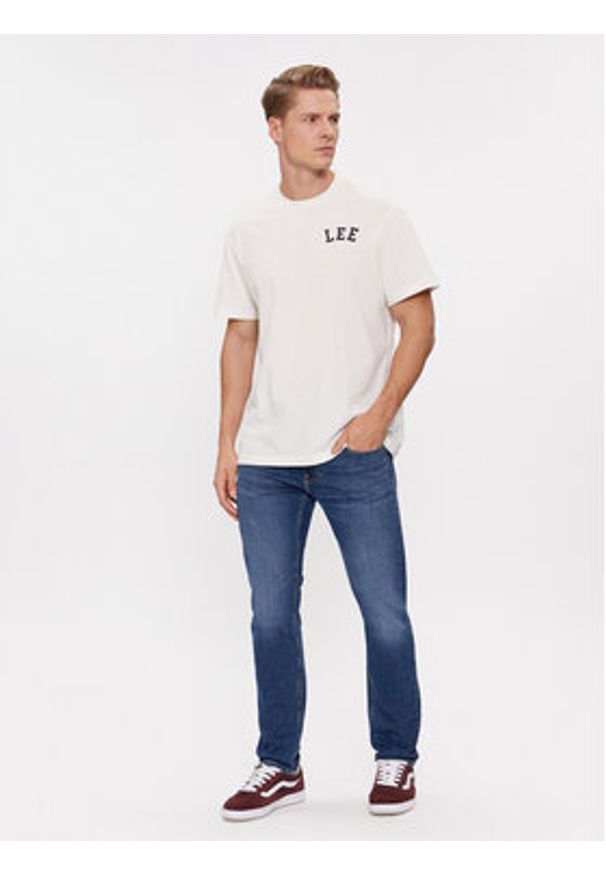 Lee T-Shirt 112342484 Beżowy Relaxed Fit. Kolor: beżowy. Materiał: bawełna
