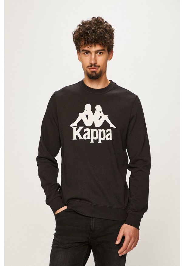 Kappa - Bluza Sertum. Kolor: czarny. Materiał: materiał