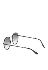 Kazar - Czarne okulary przeciwsłoneczne. Kształt: okrągłe. Kolor: czarny. Materiał: materiał. Wzór: gradientowy #6