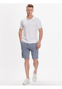 Lindbergh Polo 30-404036 Biały Slim Fit. Typ kołnierza: polo. Kolor: biały. Materiał: bawełna