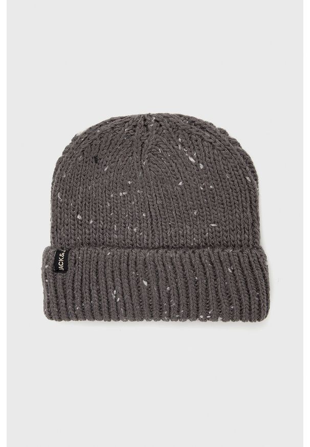 Jack & Jones Czapka kolor szary z grubej dzianiny. Kolor: szary. Materiał: dzianina