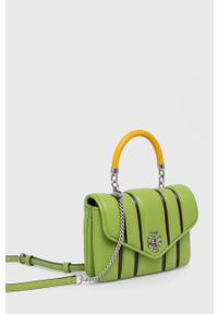 Tory Burch torebka skórzana kolor zielony. Kolor: zielony. Materiał: skórzane. Rodzaj torebki: na ramię #4
