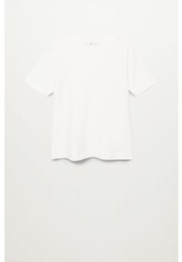 mango - Mango - T-shirt bawełniany Soli. Kolor: biały. Materiał: bawełna #4