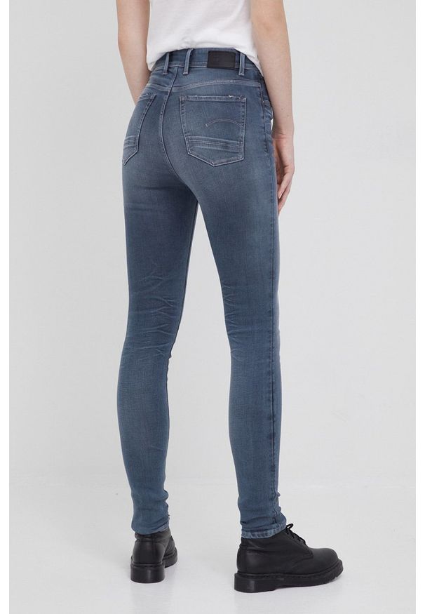 G-Star RAW - G-Star Raw jeansy Kafey damskie high waist. Stan: podwyższony. Kolor: niebieski