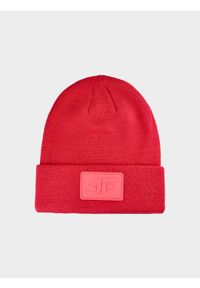 4f - Czapka beanie uniseks - czerwona. Kolor: czerwony. Materiał: syntetyk, materiał. Sezon: zima. Styl: sportowy, klasyczny