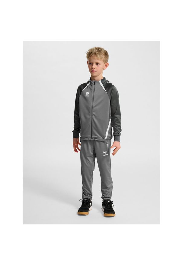Dziecięca bluza dresowa zapinana na zamek Hummel Lead 2.0. Kolor: szary. Materiał: dresówka. Sport: piłka ręczna