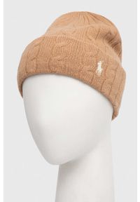 Polo Ralph Lauren czapka wełniana kolor beżowy wełniana. Kolor: beżowy. Materiał: wełna #3