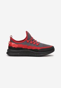 Born2be - Czarno-Czerwone Buty Sportowe Phridia. Nosek buta: okrągły. Zapięcie: bez zapięcia. Kolor: czarny. Materiał: materiał, bawełna, dresówka. Szerokość cholewki: normalna. Wzór: napisy, aplikacja #1