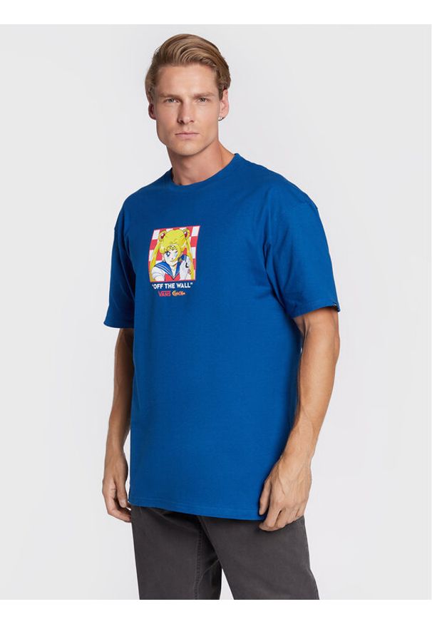 Vans T-Shirt SAILOR MOON Graphic VN0000A6 Niebieski Classic Fit. Kolor: niebieski. Materiał: bawełna