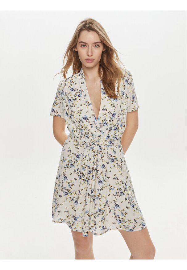 Liu Jo Sukienka codzienna MA4367 T3617 Écru Regular Fit. Okazja: na co dzień. Materiał: wiskoza. Typ sukienki: proste. Styl: casual